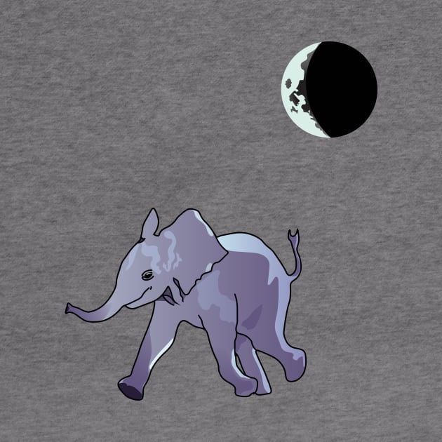 Baby Elephant's Midnight Stroll by ThinkingSimple